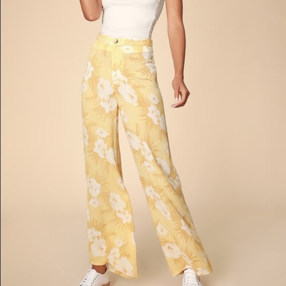 Floral High-Waisted Pants